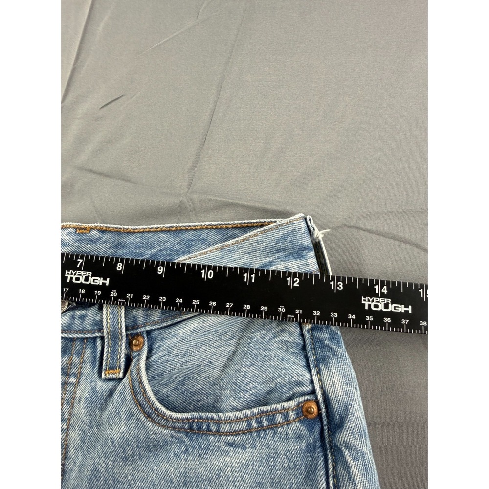 Levis 501 Womens Jeans W24 L30 Lt Wash Distressed Ripped Button Fly 100% Cotton - Picture 7 of 10